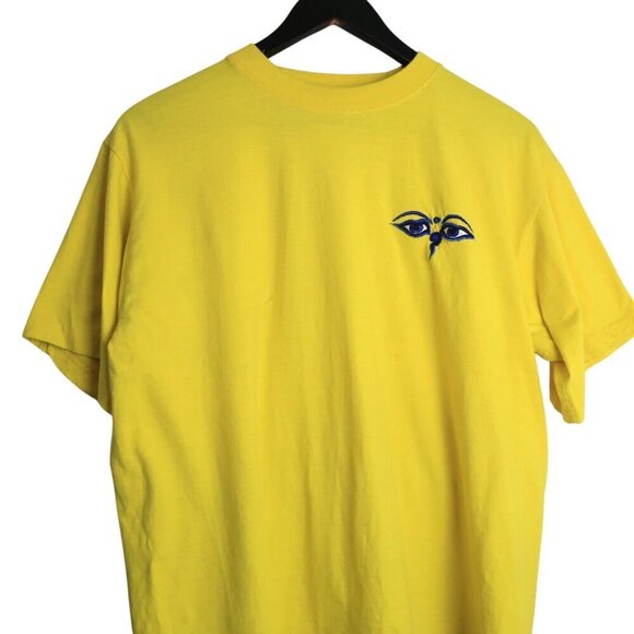 Vintage Shangri-La Short Sleeve Yellow Short Sleeve T-shirt Size 44 - Picture 2 of 6
